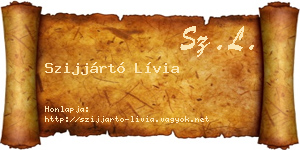 Szijjártó Lívia névjegykártya